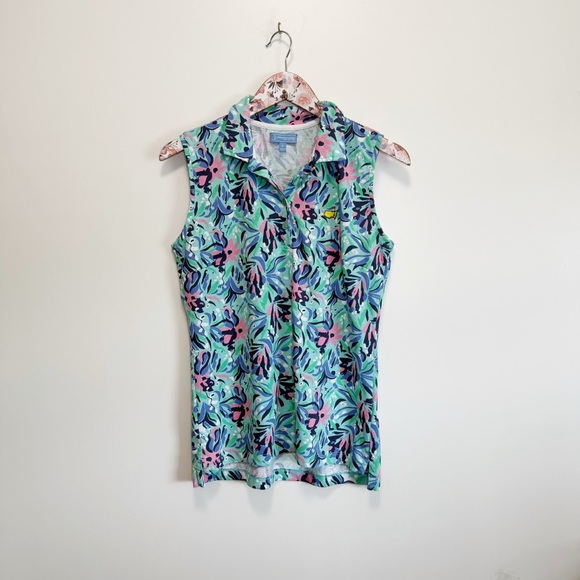 Masters MAGNOLIA LANE Collection Sleeveless Golf Polo M Medium Women’s Floral - Picture 1 of 7